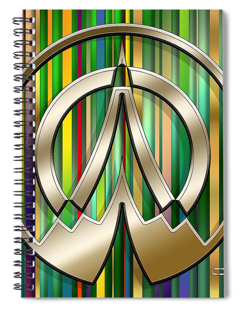 Staley Spiral Notebook featuring the digital art Gold Design 28 by Chuck Staley