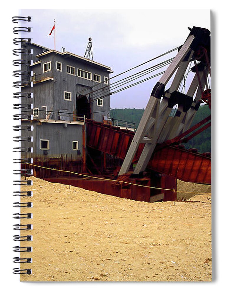 1912 Gold Dredge #4 Spiral Notebook featuring the photograph Gold Dredge #4 by Sally Weigand