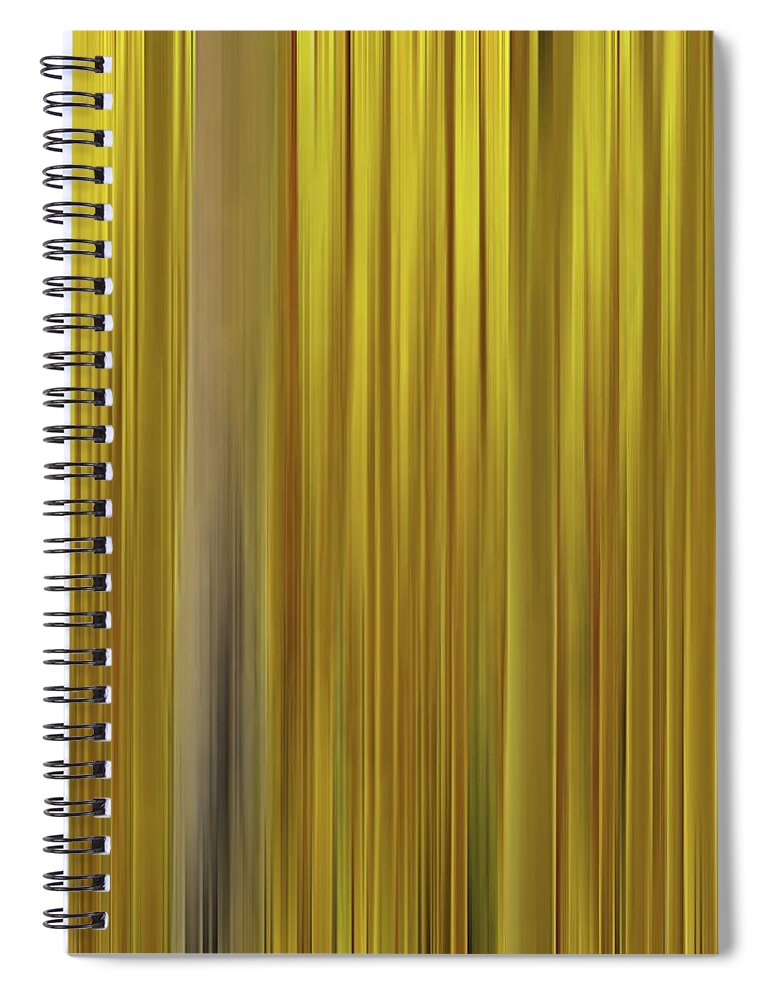 Aspens Spiral Notebook featuring the digital art Golden Aspen Abstract by Rebecca Herranen