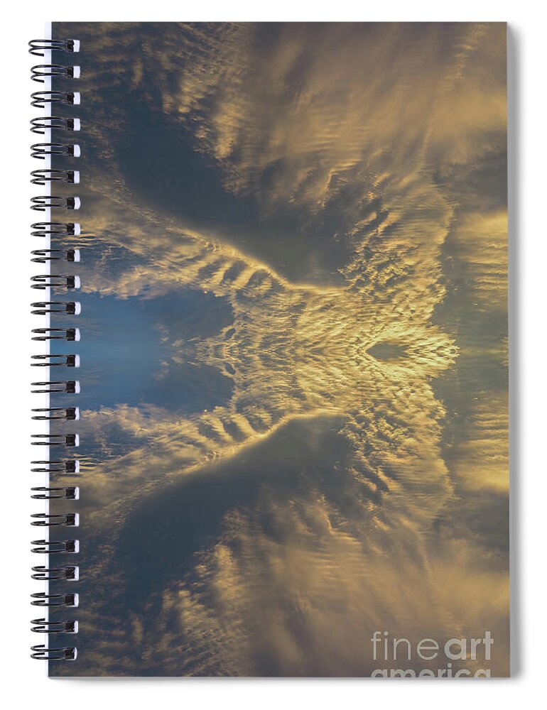 Clouds Spiral Notebook featuring the digital art Golden clouds in the sunset sky 2 by Adriana Mueller