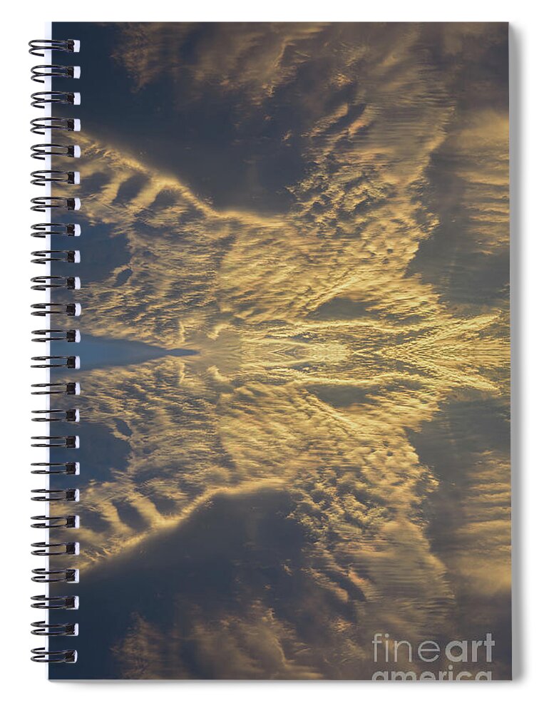 Clouds Spiral Notebook featuring the digital art Golden clouds in the sunset sky 3 by Adriana Mueller