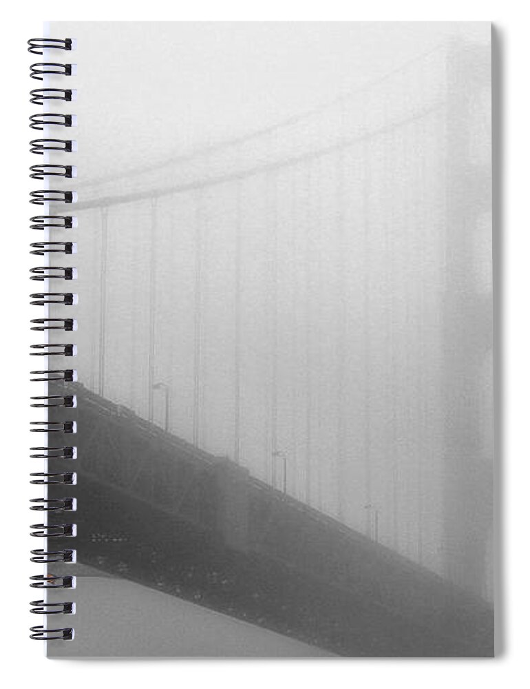 Bridge Spiral Notebook featuring the photograph Golden Gate in Black and White by Carol Jorgensen
