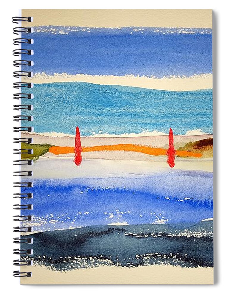 Watercolor Spiral Notebook featuring the painting Golden Gate Morning by John Klobucher