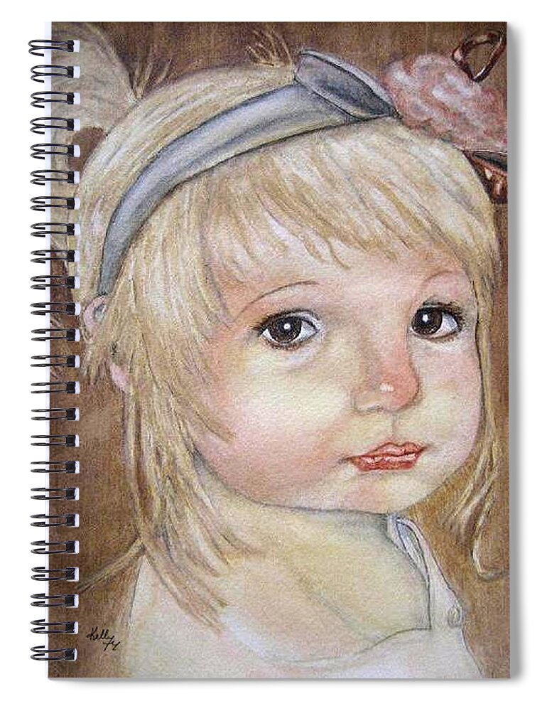 Golden Girl Spiral Notebook featuring the painting Golden Girl by Kelly Mills