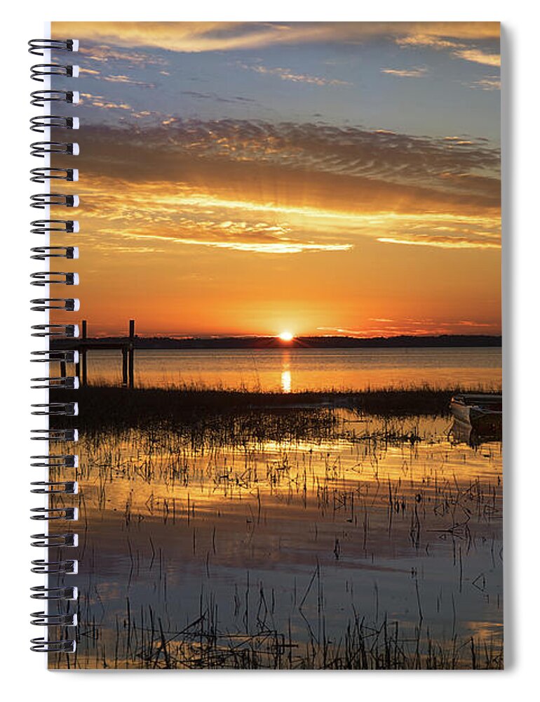 Sunset Spiral Notebook featuring the photograph Golden Glow by Jody Merritt