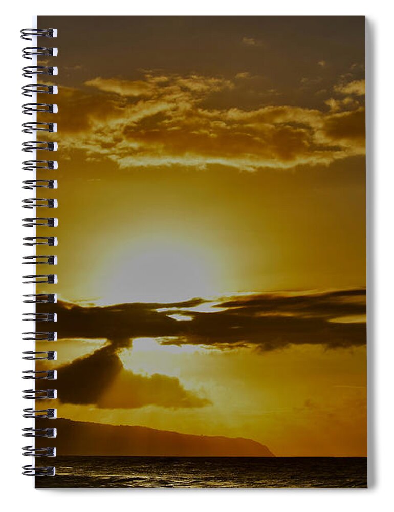 Hawaii Spiral Notebook featuring the photograph Golden Hawaiian Light by Debra Banks