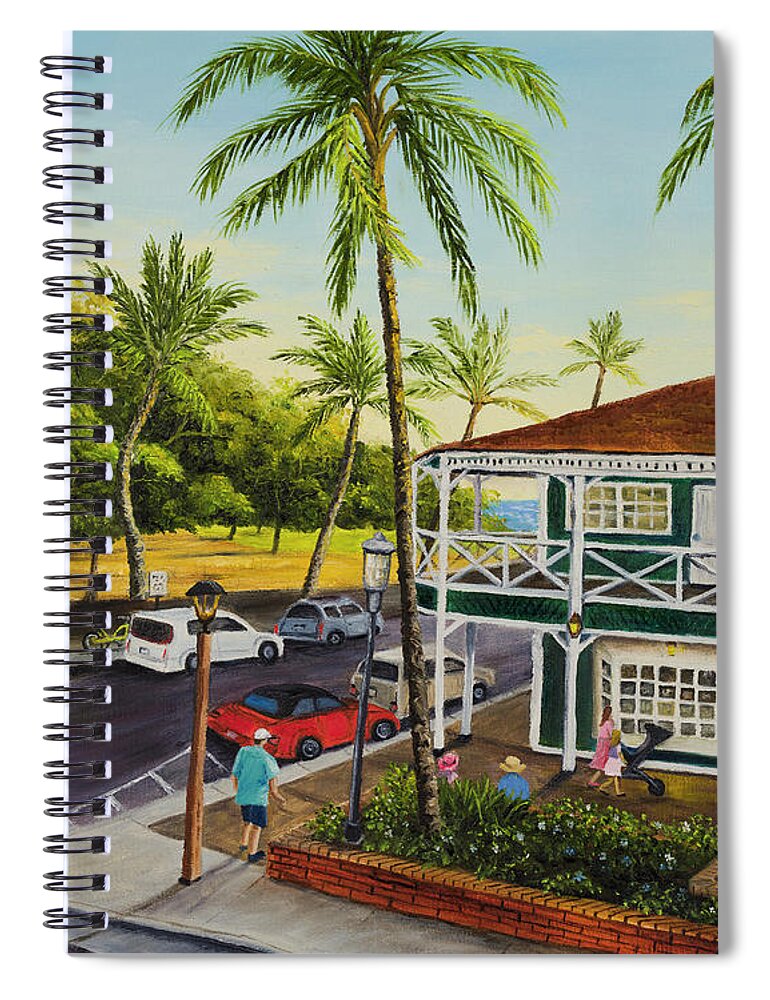 Lahaina Spiral Notebook featuring the painting Golden Hour Lahaina by Darice Machel McGuire