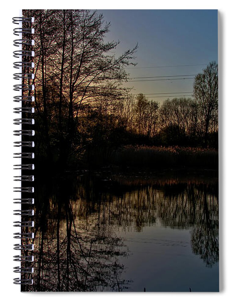 Landscape Spiral Notebook featuring the photograph Golden Hour Pool by Stephen Melia