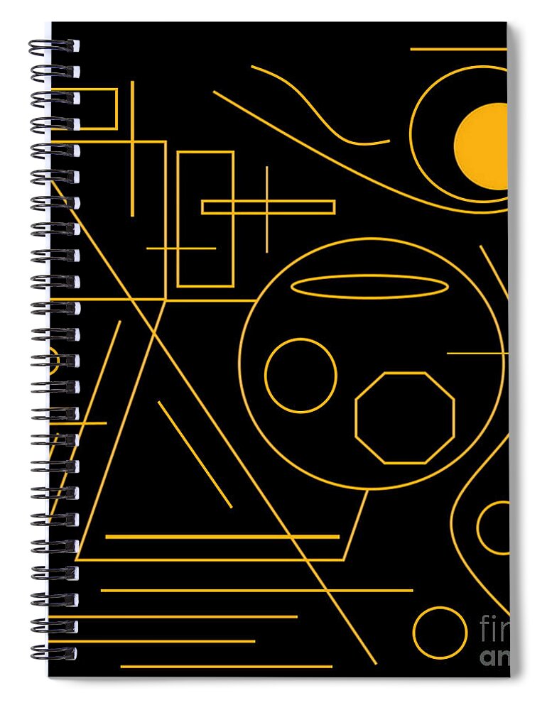 Black Spiral Notebook featuring the digital art Golden Laps by Designs By L