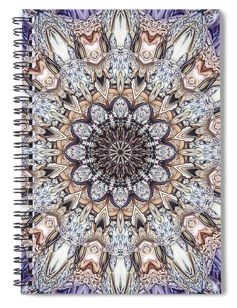 Mandala Spiral Notebook featuring the digital art Golden Layers Abstract by Phil Perkins