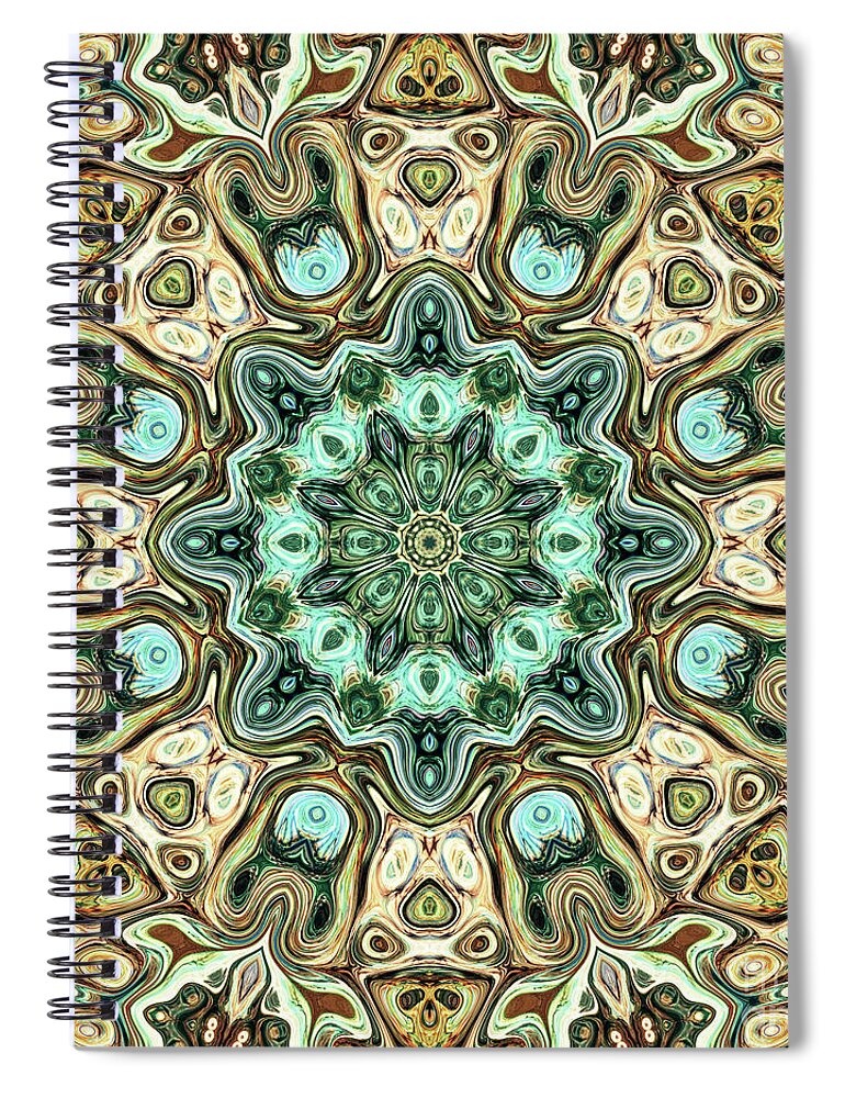 Mandala Spiral Notebook featuring the digital art Golden Mandala by Phil Perkins