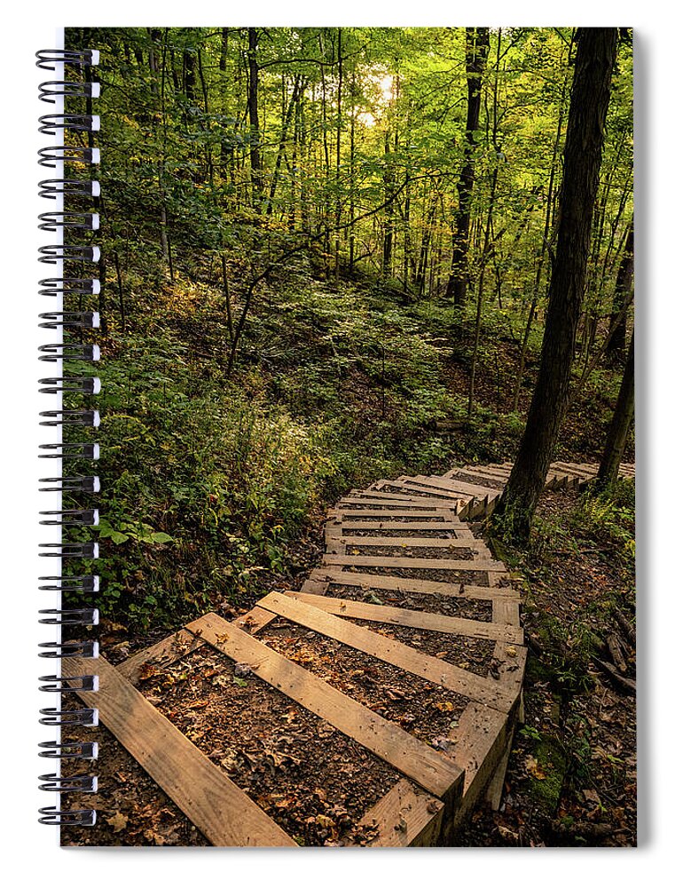 Path Spiral Notebook featuring the photograph Golden Path by Kelly VanDellen