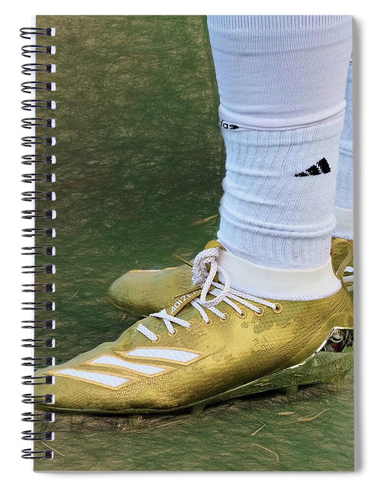 Golden Spiral Notebook featuring the photograph Golden Shoes by Scott Olsen