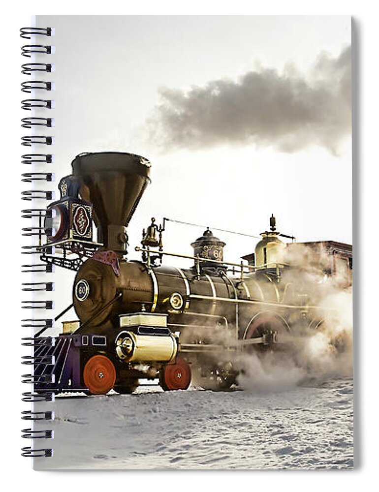Steam Engine Spiral Notebook featuring the photograph Golden Steam by Doug Sims
