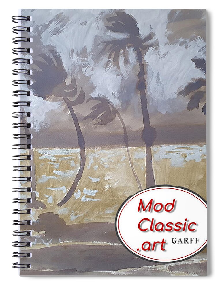 Ancient Egypt Spiral Notebook featuring the painting Golden Storm ModClassic Art by Enrico Garff
