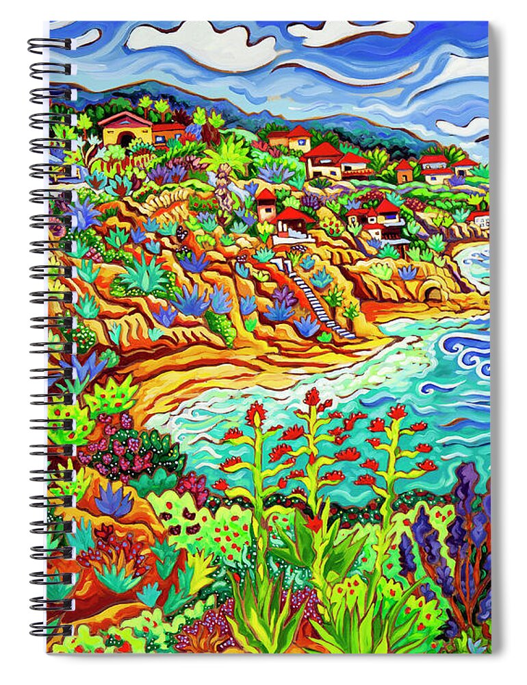 Coast Spiral Notebook featuring the painting Golden Summer Shore by Cathy Carey