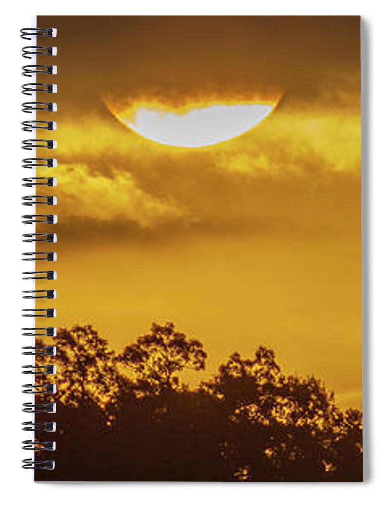 Sunrise Spiral Notebook featuring the photograph Golden Sunrise Panorama by Mary Ann Artz