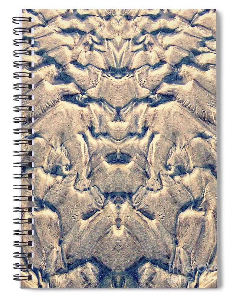 Sand Spiral Notebook featuring the photograph Golden Tidal Sands by Phil Perkins