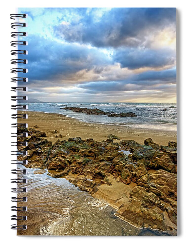 Winter Storm Spiral Notebook featuring the photograph Golden Winter Storm by Beth Sargent
