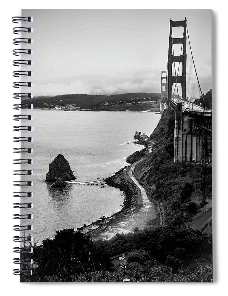  Spiral Notebook featuring the photograph Goldengate Bridge by Dr Janine Williams