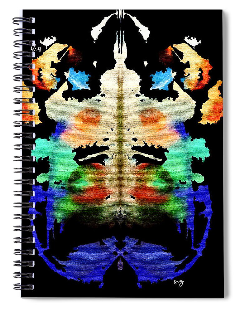 Abstract Spiral Notebook featuring the painting Gone Fishing for Love by Stephenie Zagorski