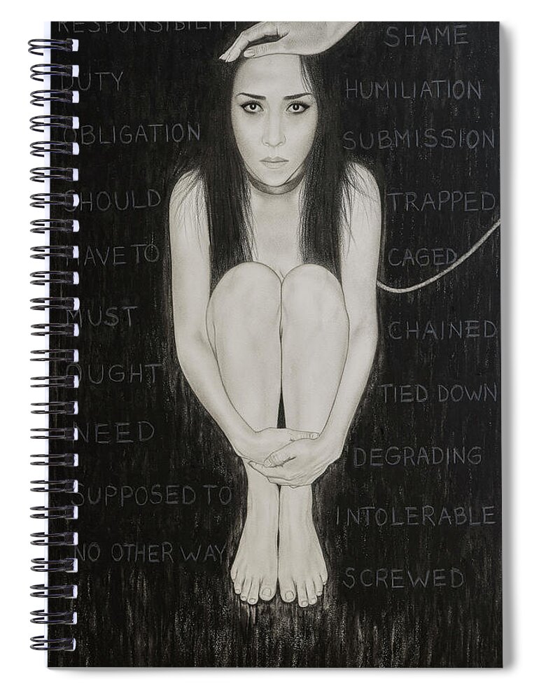 Now Sit Spiral Notebook featuring the painting Good Girl by Lynet McDonald