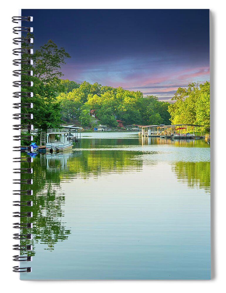 Landscape Spiral Notebook featuring the photograph Goose Creek Lake After The Storm by Bill and Linda Tiepelman