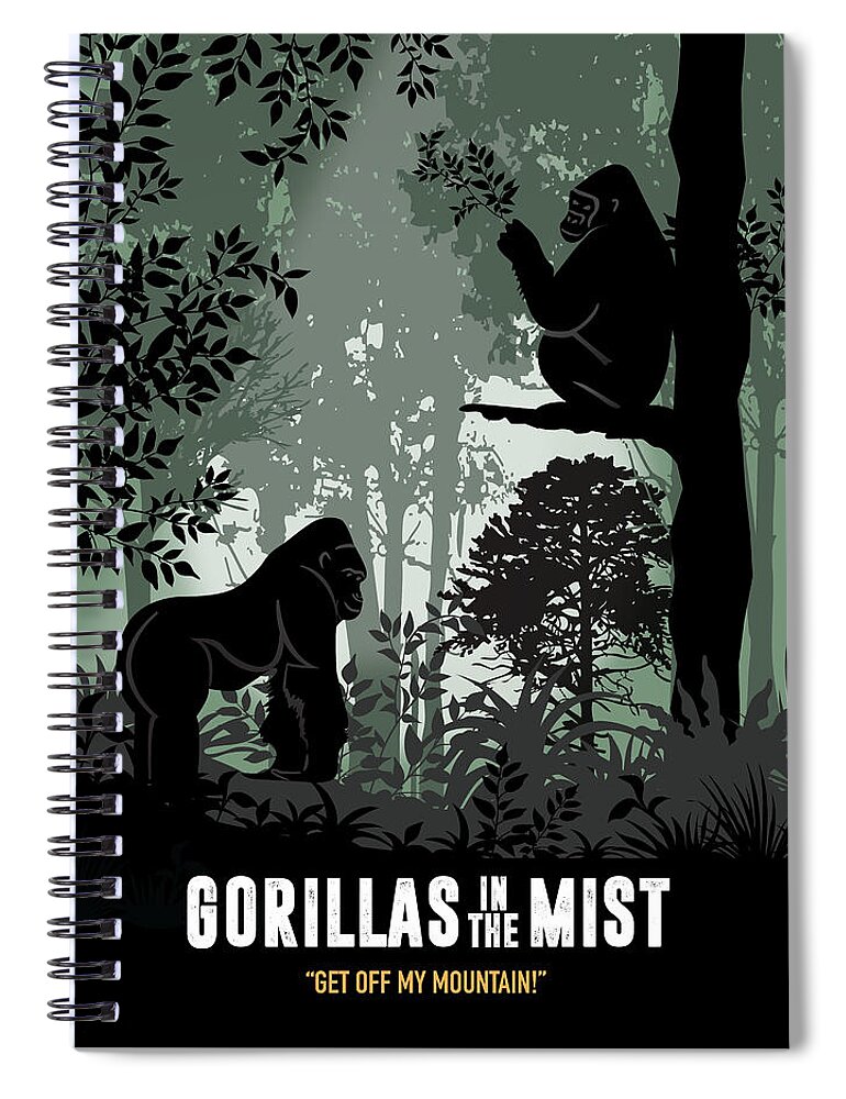 Movie Poster Spiral Notebook featuring the digital art Gorillas in the Mist - Alternative Movie Poster by Movie Poster Boy