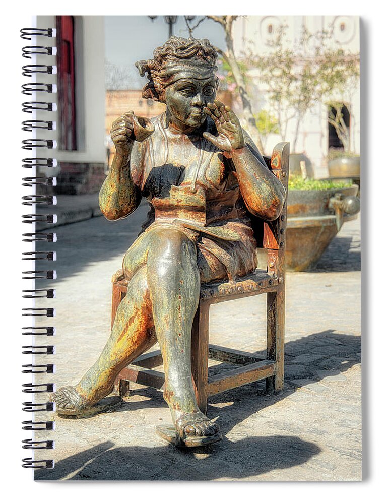 Camaguey Spiral Notebook featuring the photograph Gossiping woman 2 by Martha J. Perez by Micah Offman