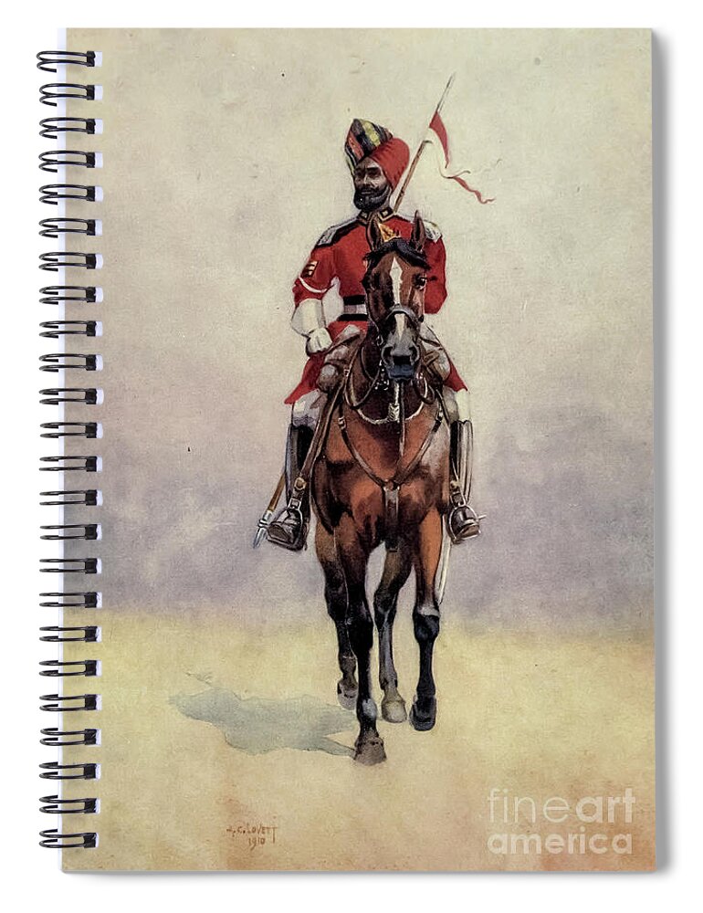 Armies Of India Spiral Notebook featuring the painting Governor's Bodyguard, Bombay Musalman Rajput q5 by Historic Illustrations