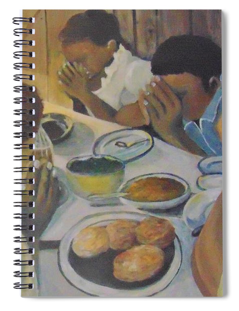African American Spiral Notebook featuring the painting Grace by Saundra Johnson