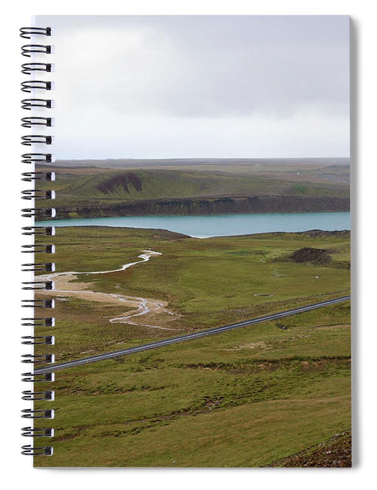 Iceland Spiral Notebook featuring the photograph Graenavatn lake from Seltun geothermal area by RicardMN Photography