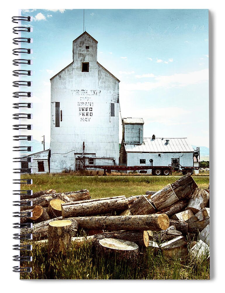 Grain Elevator Spiral Notebook featuring the photograph Grain Elevator by Carmen Kern