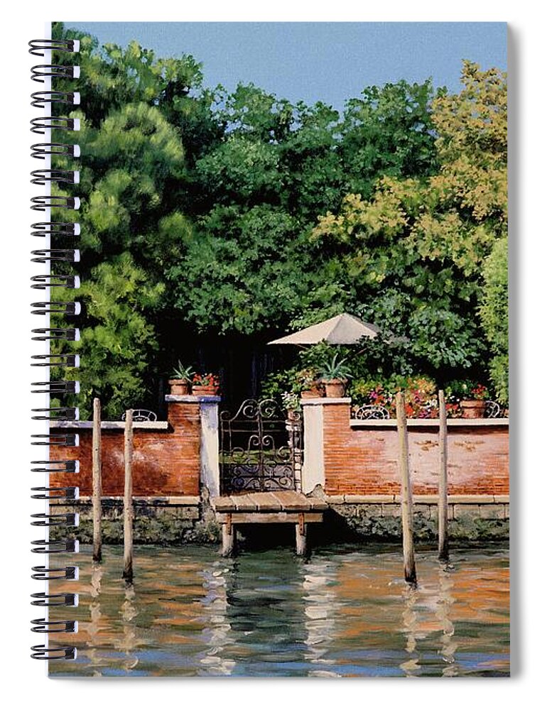 Venice Oasis Spiral Notebook featuring the painting Grand Canal Oasis by Michael Swanson