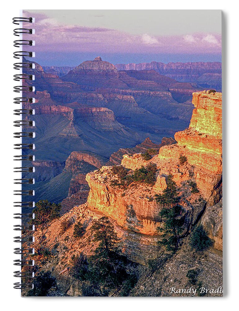 Usa Spiral Notebook featuring the photograph Grand Canyon Golden Tower by Randy Bradley