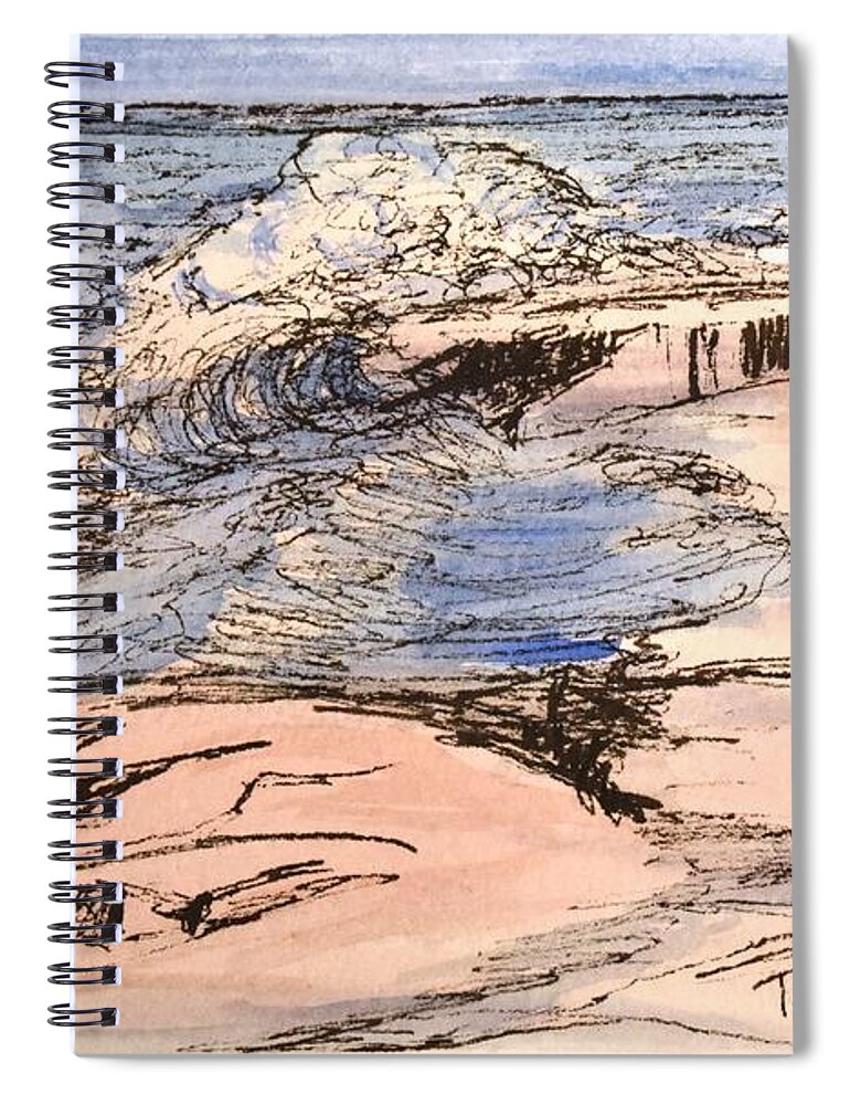 Minnesota Spiral Notebook featuring the painting Grand Marais Artist's Point by Tammy Nara