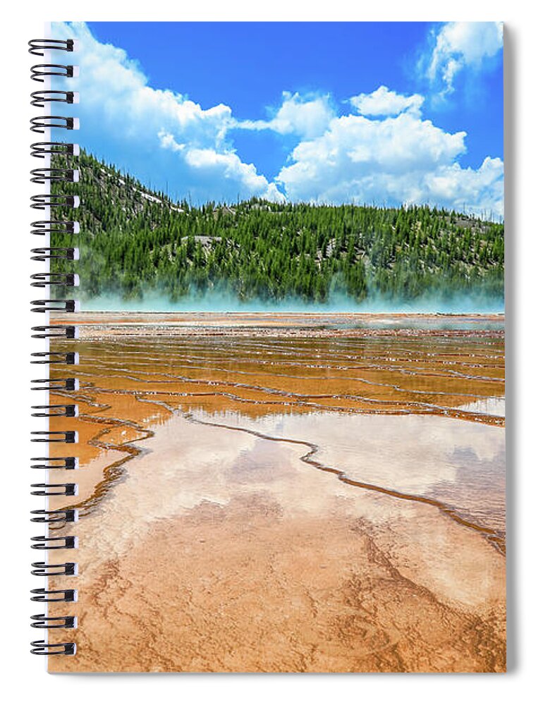 Grand Prismatic Spring Spiral Notebook featuring the photograph Grand Prismatic Details by Dan Sproul