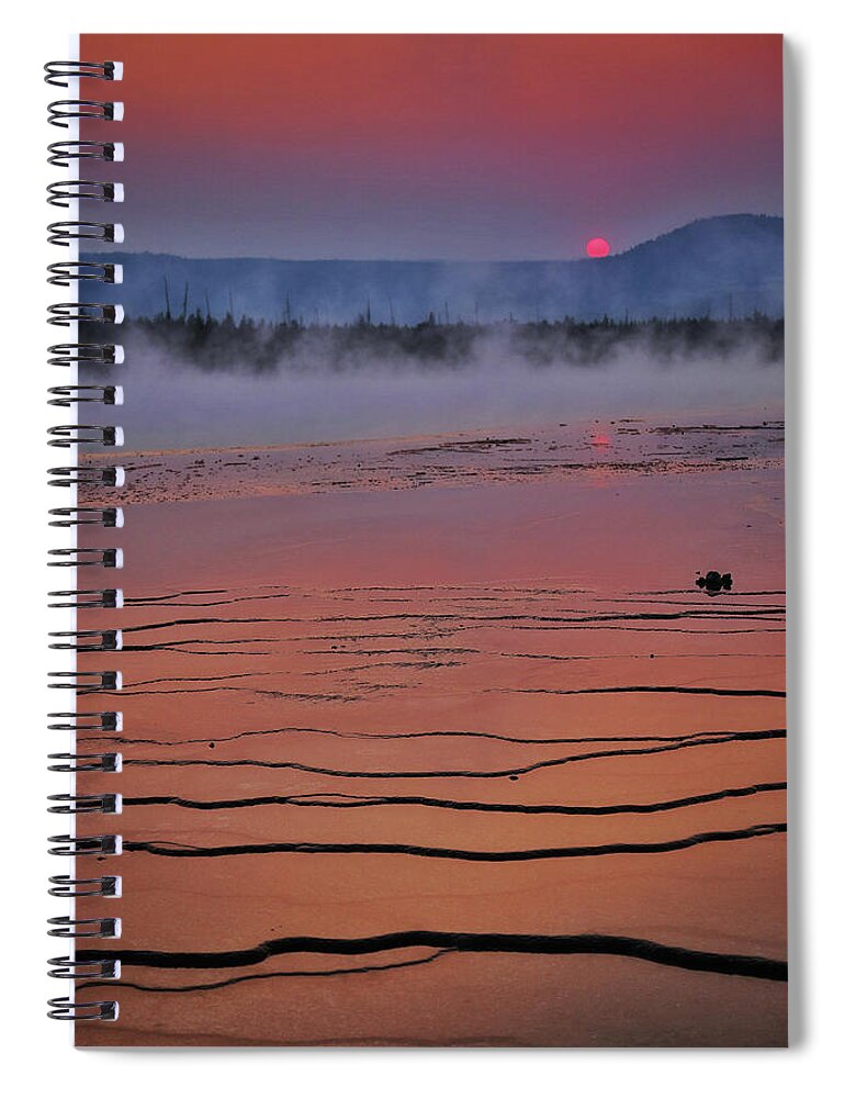 Mountain Spiral Notebook featuring the photograph Grand Prismatic Sunset Dream by Go and Flow Photos