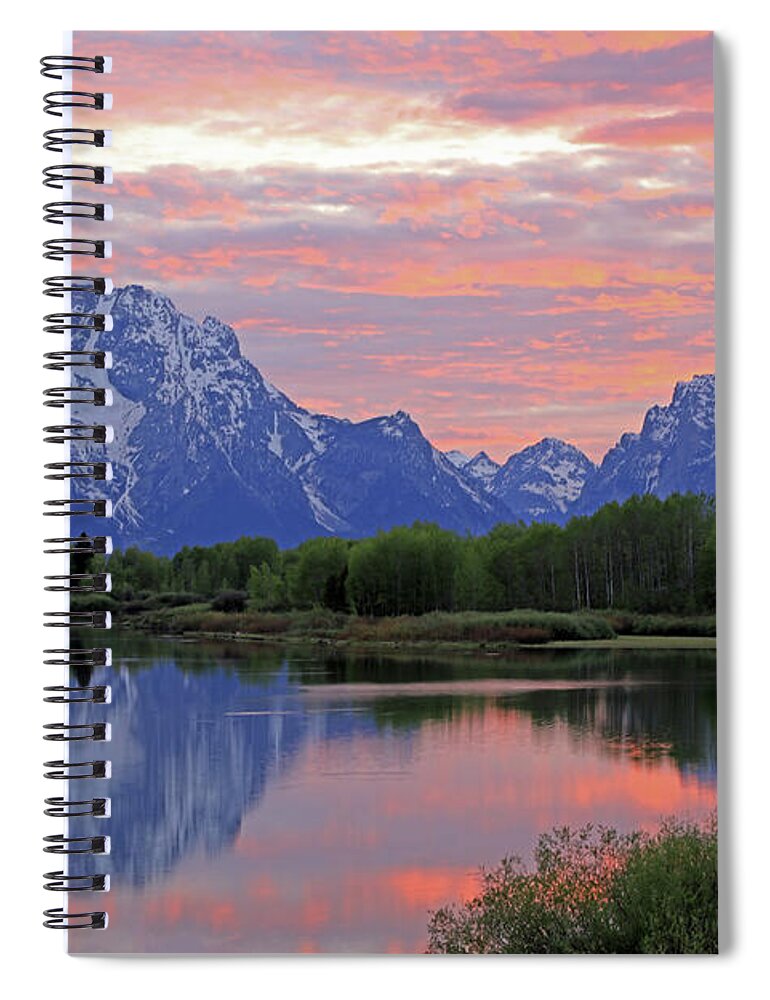 Oxbow Bend Spiral Notebook featuring the photograph Grand Teton National Park - Oxbow Bend Snake River by Richard Krebs