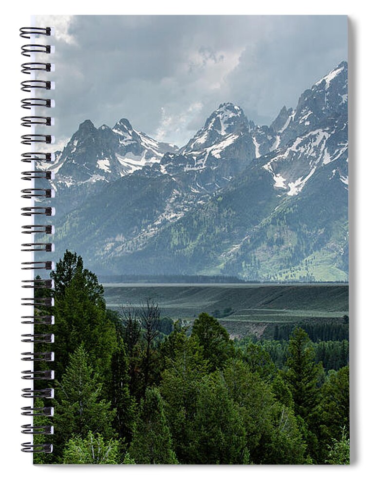 Yellowstone Spiral Notebook featuring the photograph Grand Tetons by Erin Marie Davis