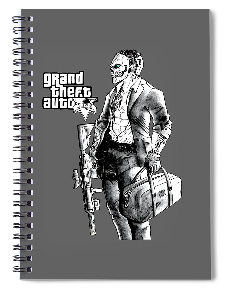 Grand Theft Auto V Man Skull Mask GTA V Spiral Notebook by Katelyn Smith -  Pixels