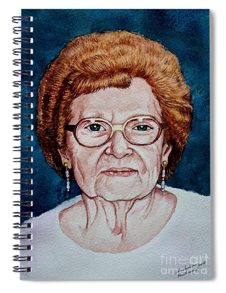 Simon Spiral Notebook featuring the painting Grandma Simon by Christopher Shellhammer