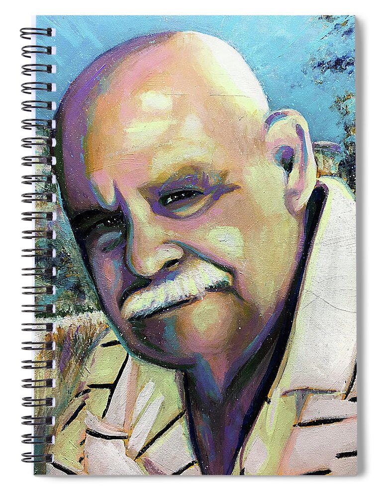  Spiral Notebook featuring the painting Grandpa Gorra by Steve Gamba