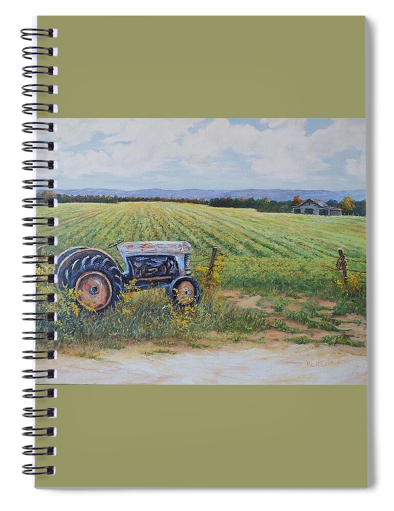 Home Spiral Notebook featuring the painting Grandpa's Tractor by ML McCormick