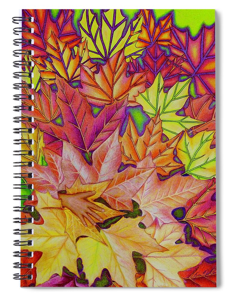 Kim Mcclinton Spiral Notebook featuring the drawing Grasp on Reality by Kim McClinton
