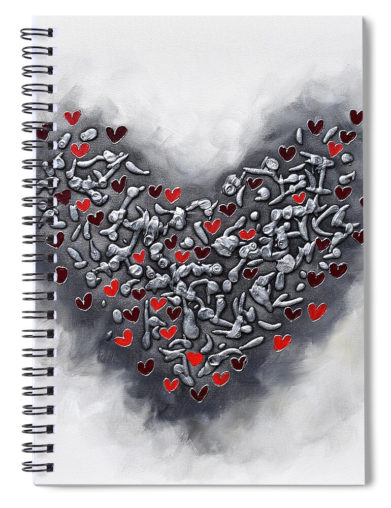 Heart Spiral Notebook featuring the painting Grateful by Amanda Dagg
