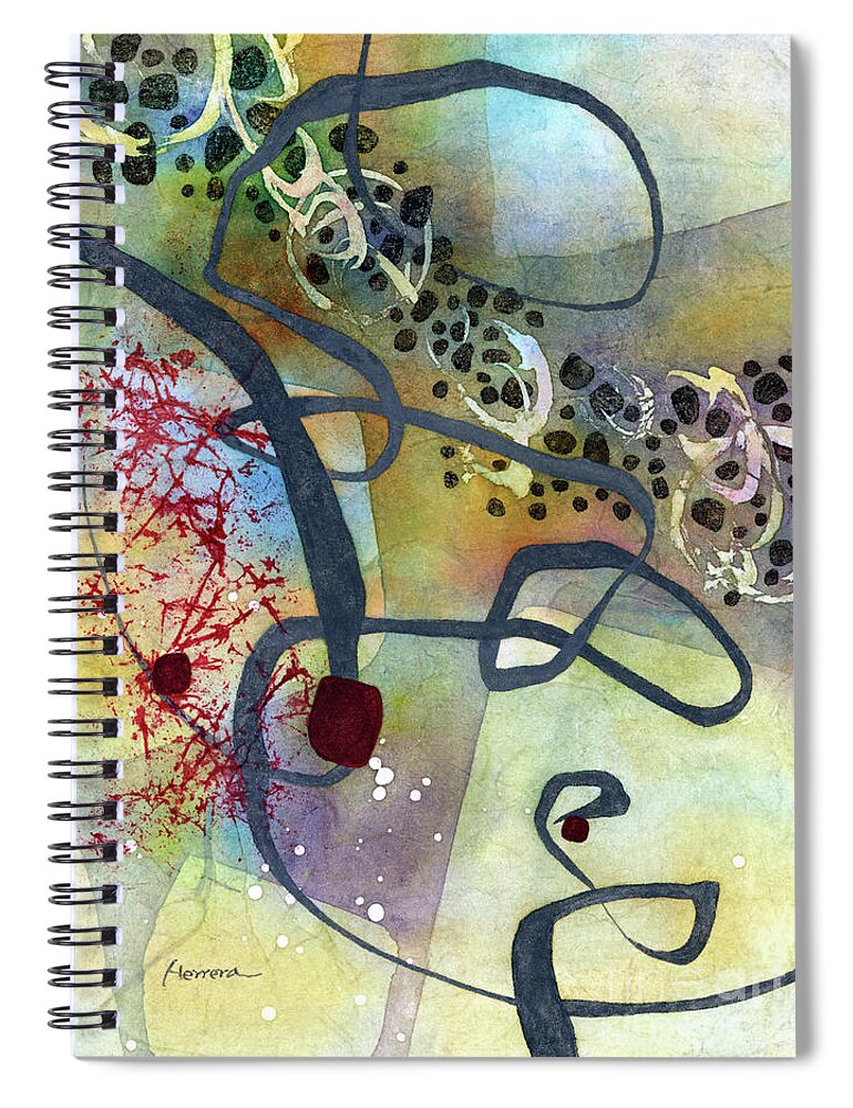 Abstract Spiral Notebook featuring the painting Gray Passage 1 - Pastel Colors by Hailey E Herrera
