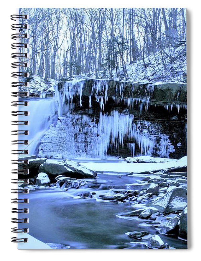  Spiral Notebook featuring the photograph Great Falls Winter 2019 by Brad Nellis