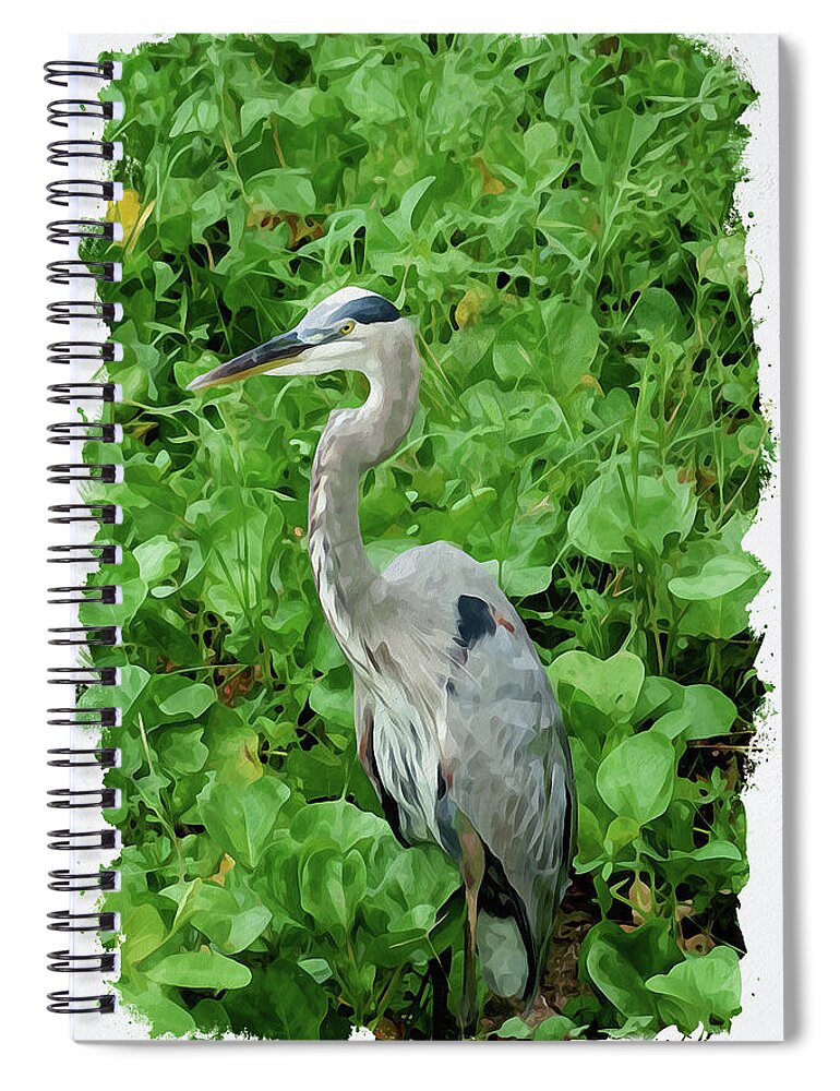 Lily Spiral Notebook featuring the digital art Great Herons by Chauncy Holmes