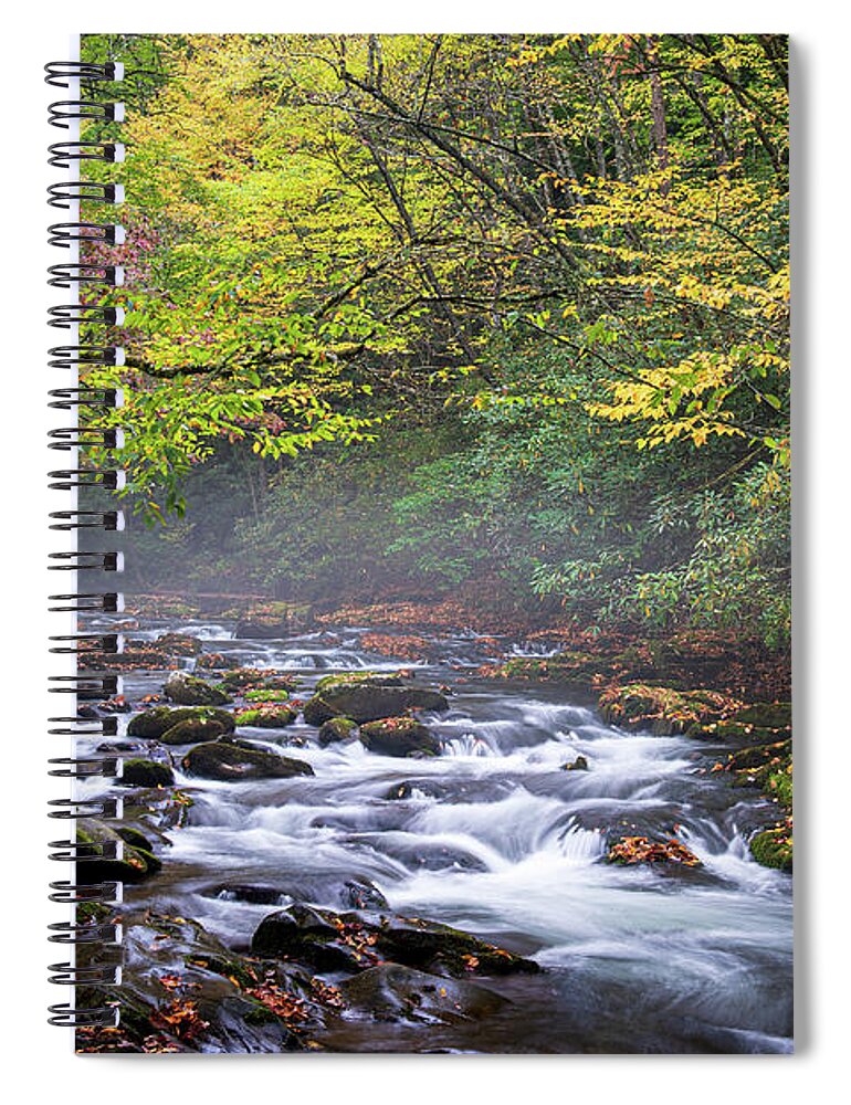 Landscape Spiral Notebook featuring the photograph Great Smoky Mountains North Carolina Autumn Canopy by Robert Stephens